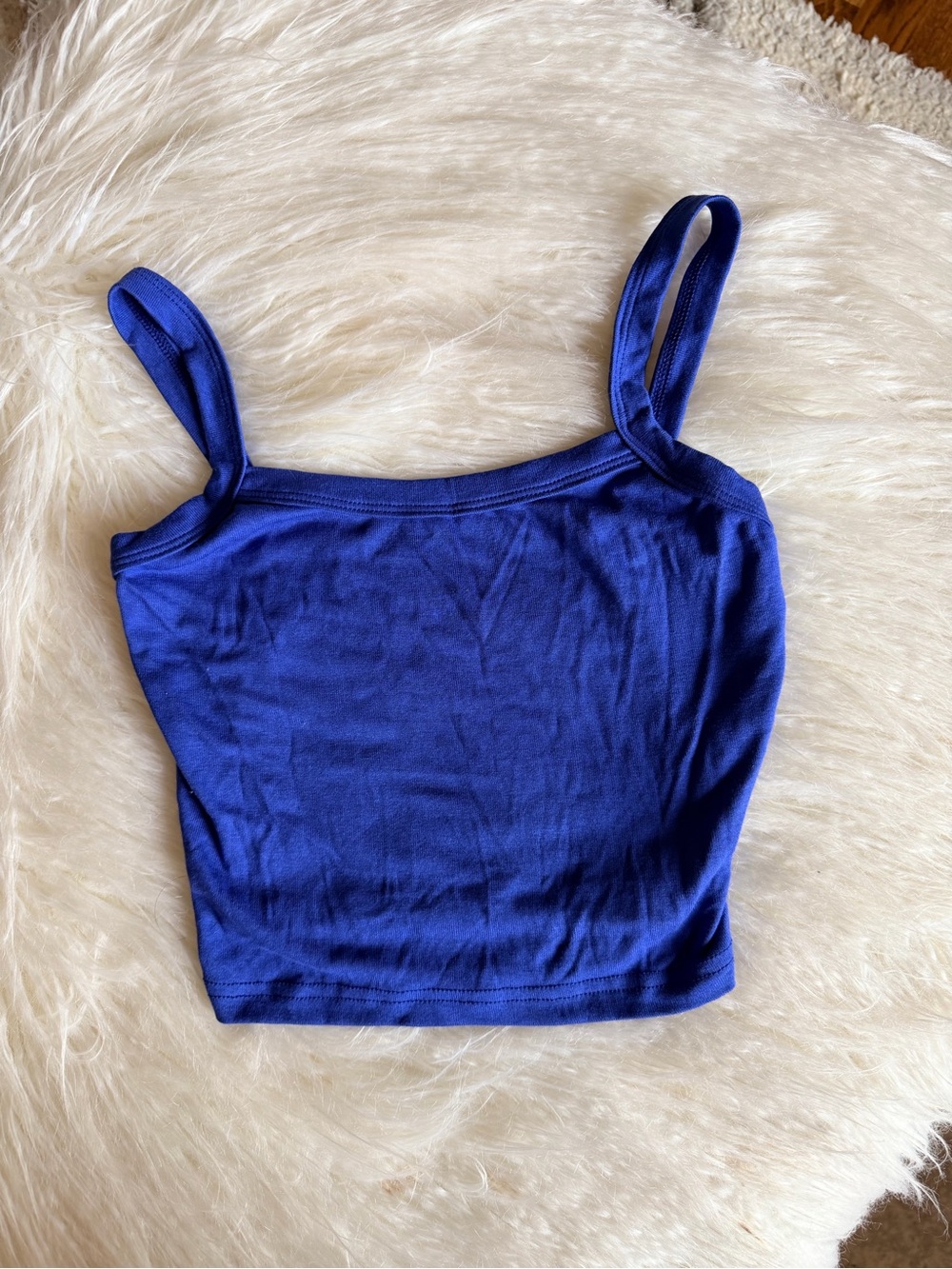 Stretch Ribbed Cami Tank Top in Royal Blue